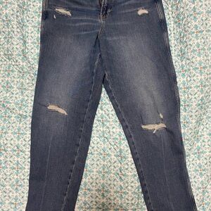 Arizona Jean Company Dark Blue Distressed mom jeans